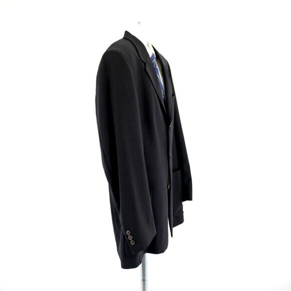 Hart Schaffner Marx Comfort Parisian 44L Black Thick Textured Wool Sport Coat - Picture 7 of 12